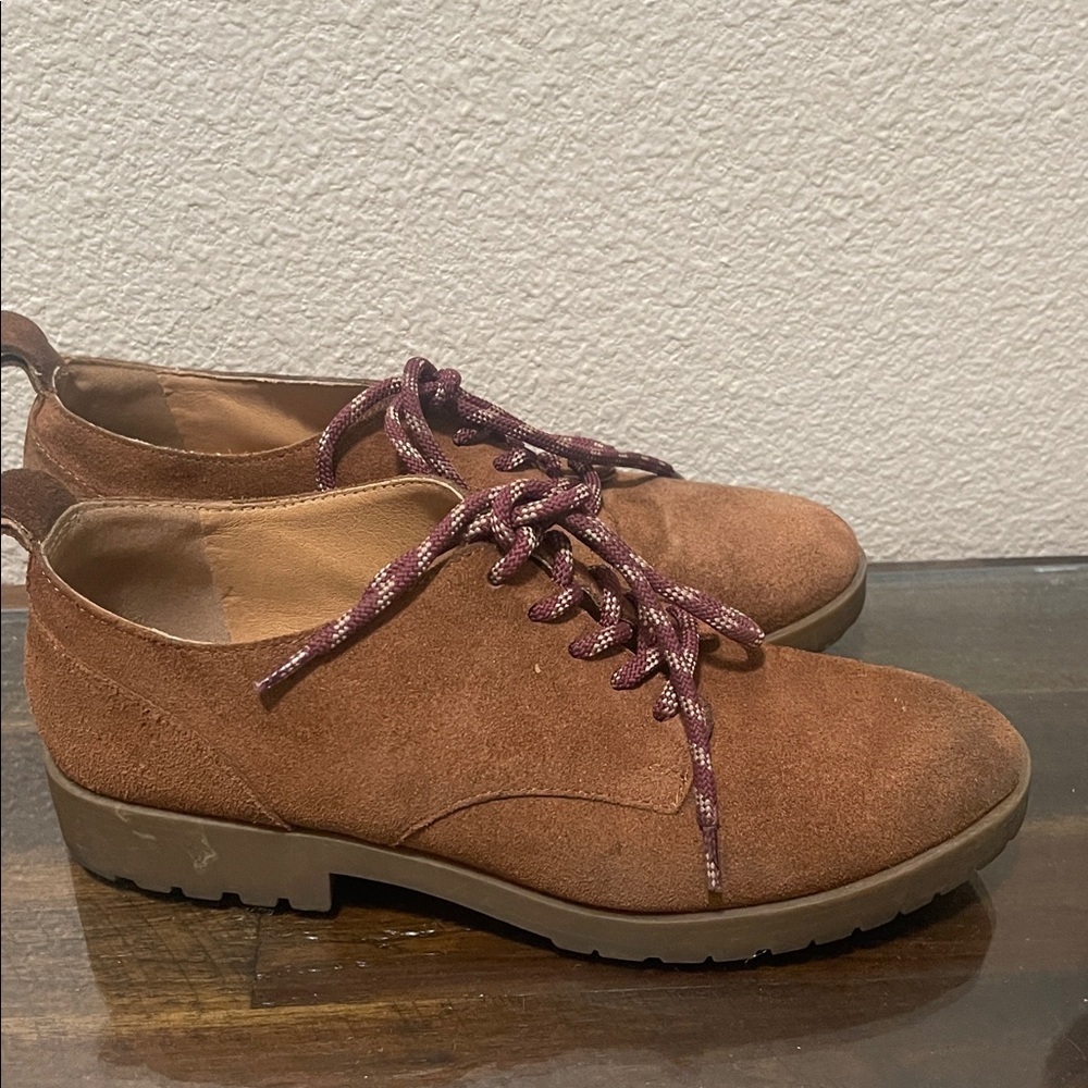Crown Vintage Brown Suede Leather Women's Oxford La e up Shoes Sz 6M